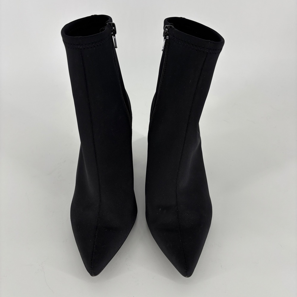 Jeffrey Campbell Raven Bootie Black Women Size 7.5 Fabric Pointed Toe Block Heel - Picture 4 of 14